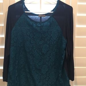 Lace overlay blouse